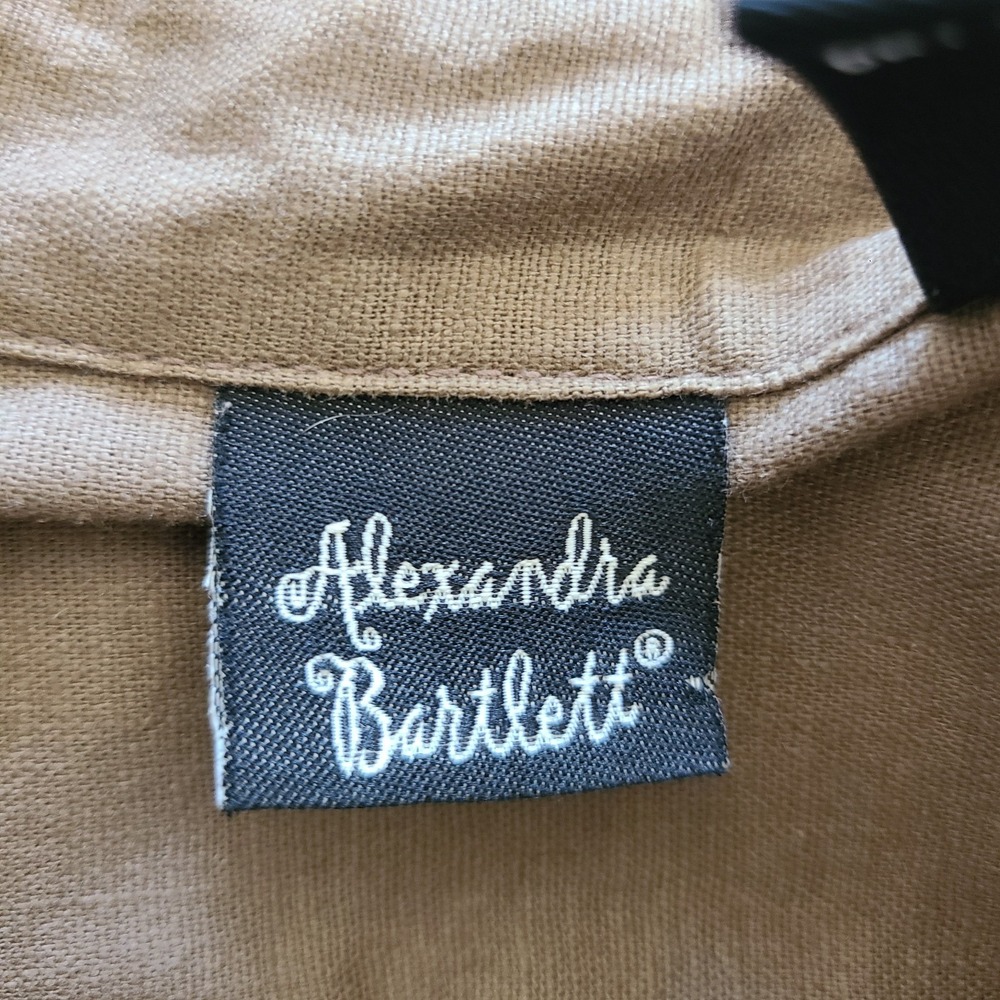 Y2K Alexandra Bartlett Women's Khaki Utility Jacket Button Up Pockets SZ 8 - Picture 6 of 12